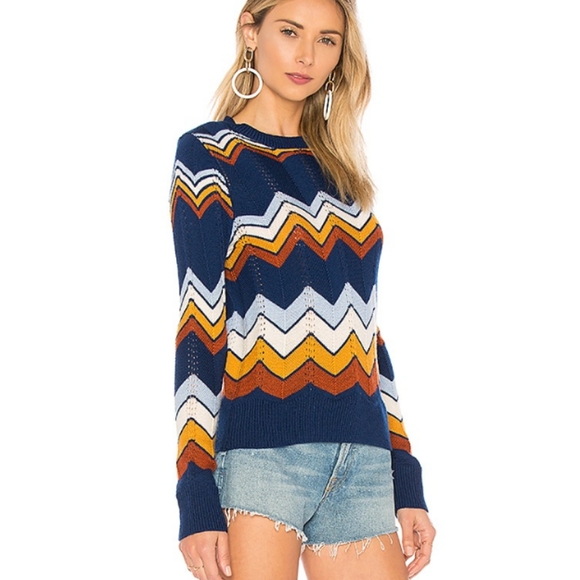 Boutique Sweaters - New Chevron color block hollow out sweater